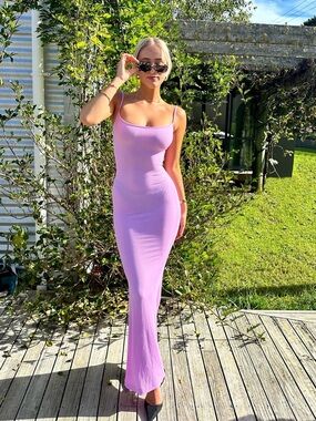 kendall jenner calvin klein purple dress Kendall Jenner Is Pure Romance in a Sheer Dress in Spain